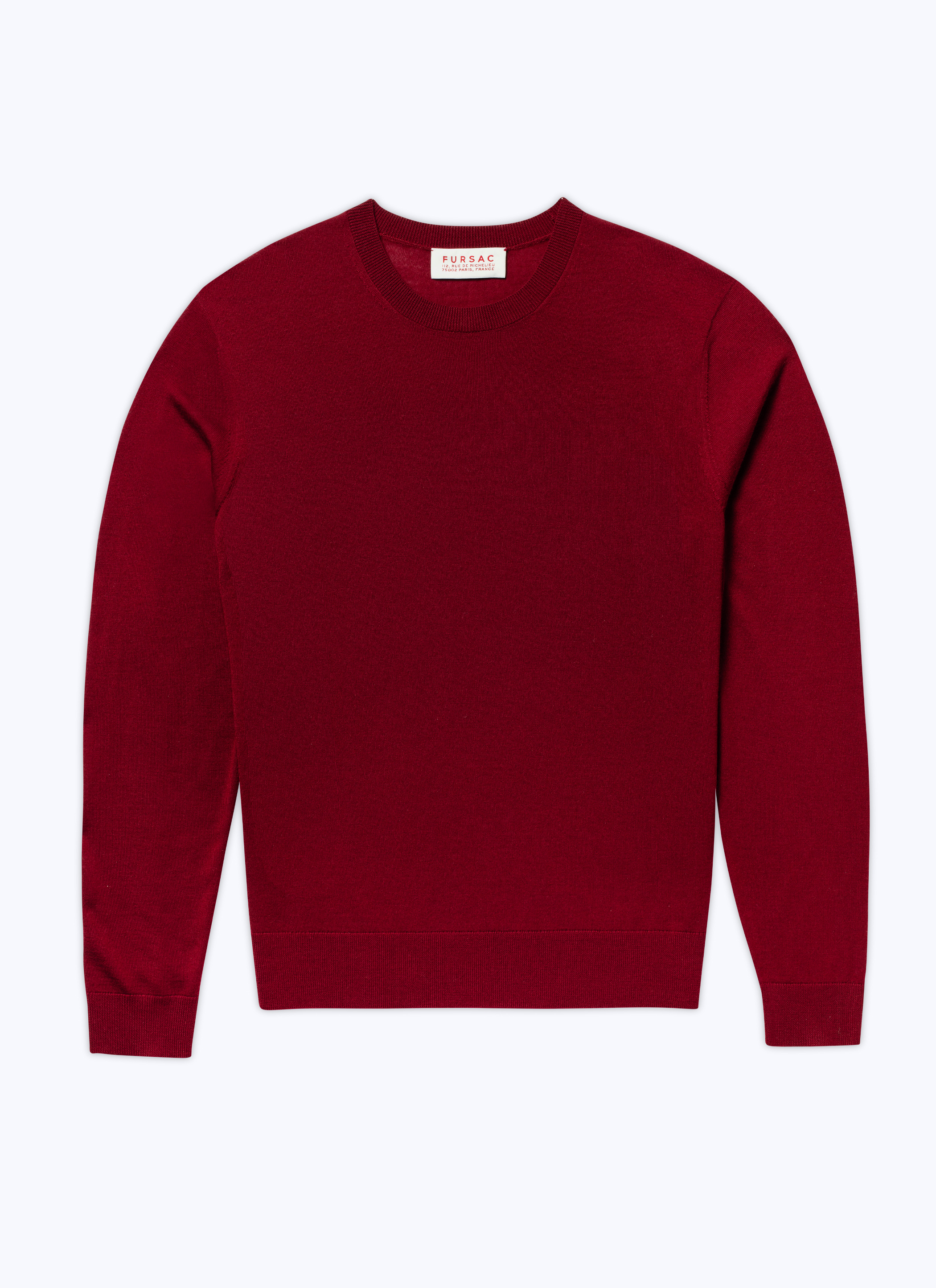 FURSAC - Pull en laine mérinos - Homme - Taille XL - Rouge