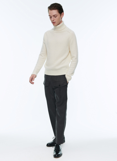 Pull homme ecru laine et nylon Fursac - A2ASAD-AA21-02