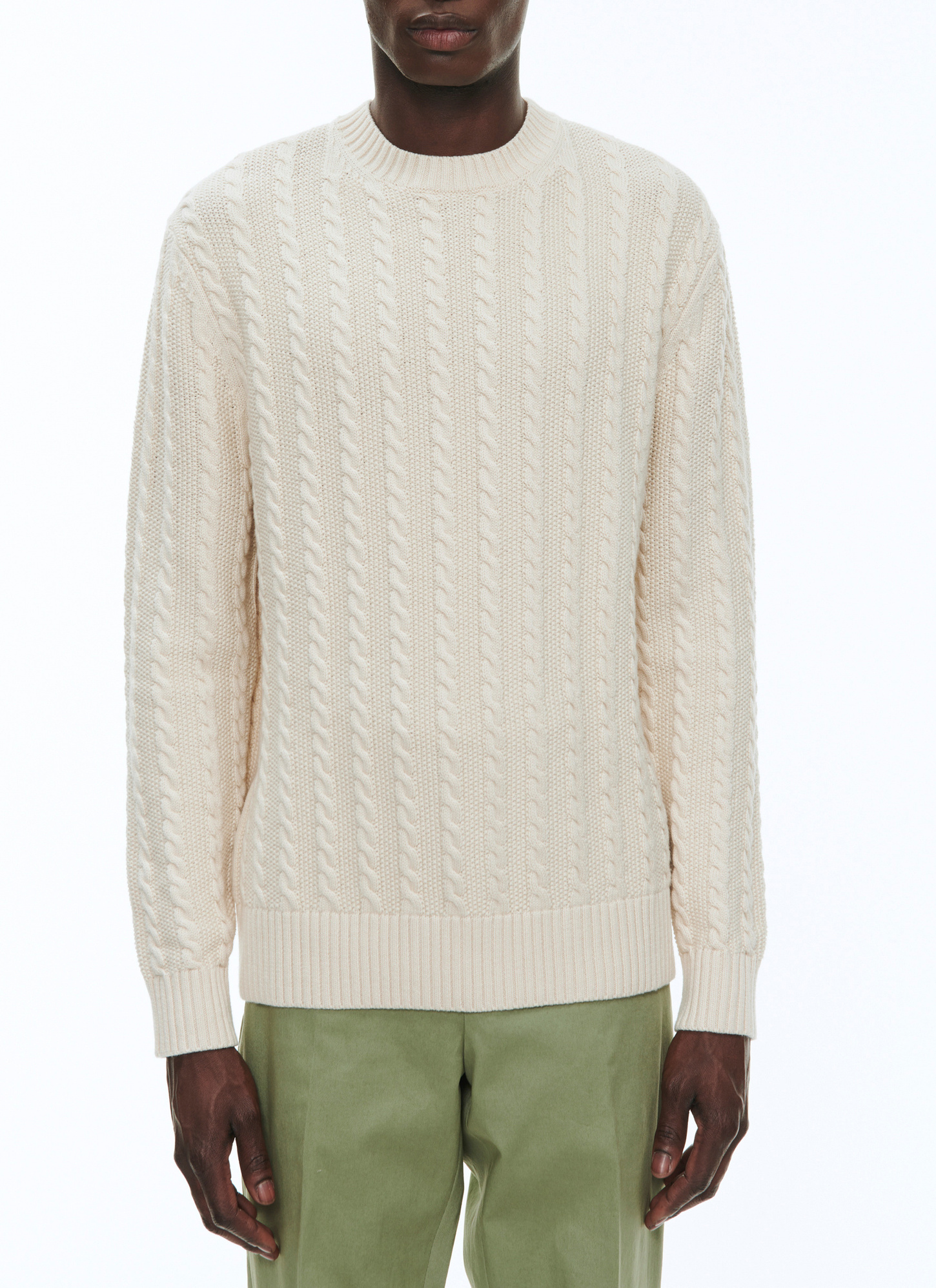 Pull homme ecru laine et coton Fursac - A2BADE-BA08-03