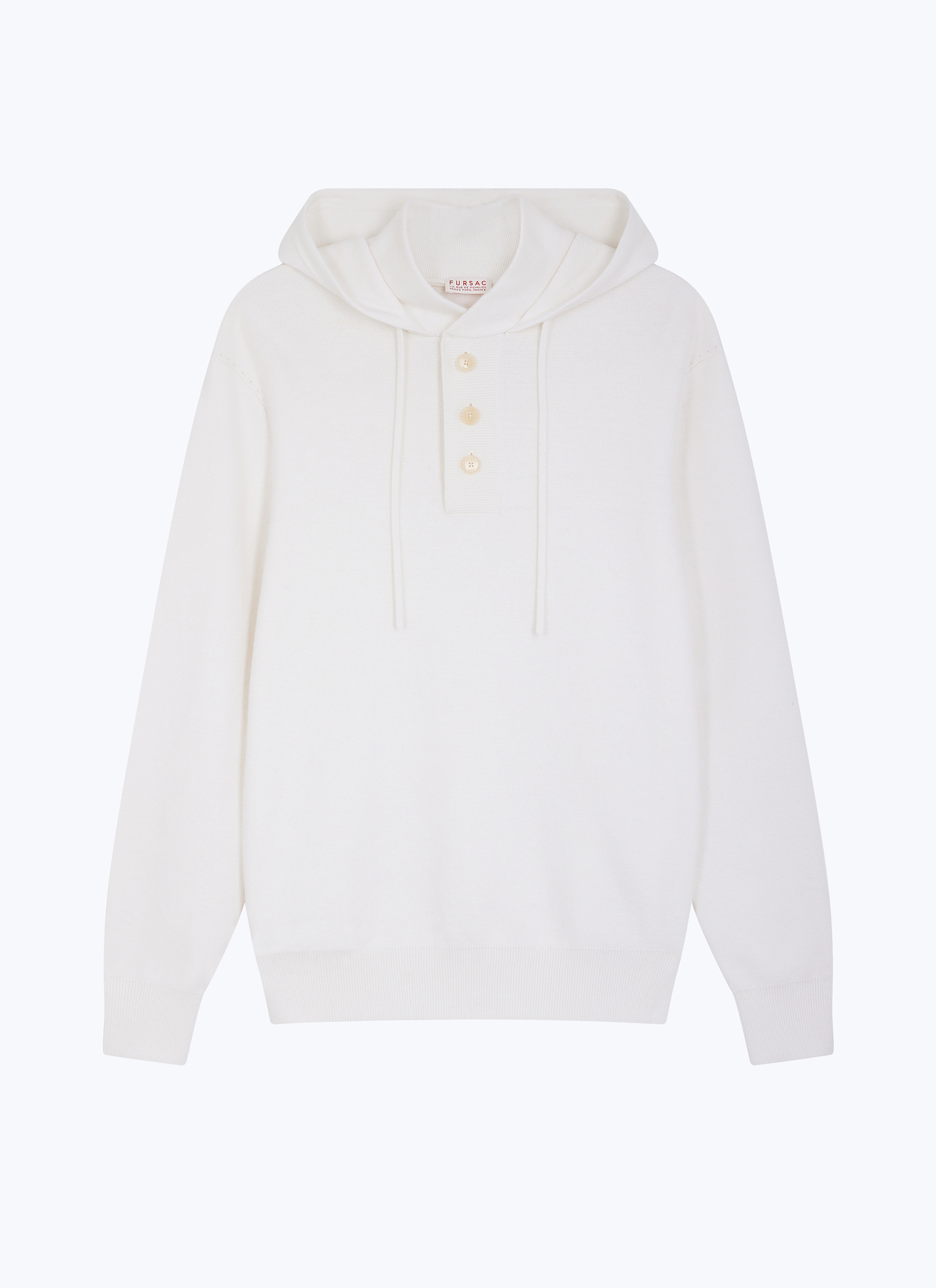 FURSAC - Pull en laine certifiée et coton - Homme - Taille L - Blanc
