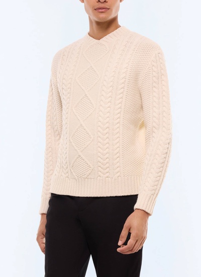 Pull homme ecru laine certifiée Fursac - A2GAGA-GA01-A002