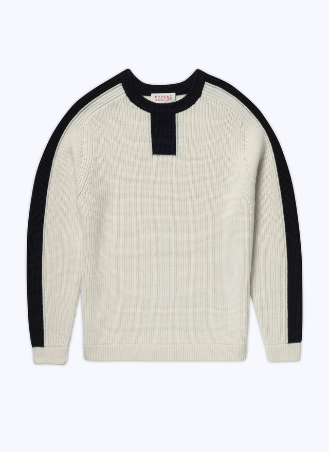 Pull blanc homme laine Fursac - A2ASKI-AA15-02