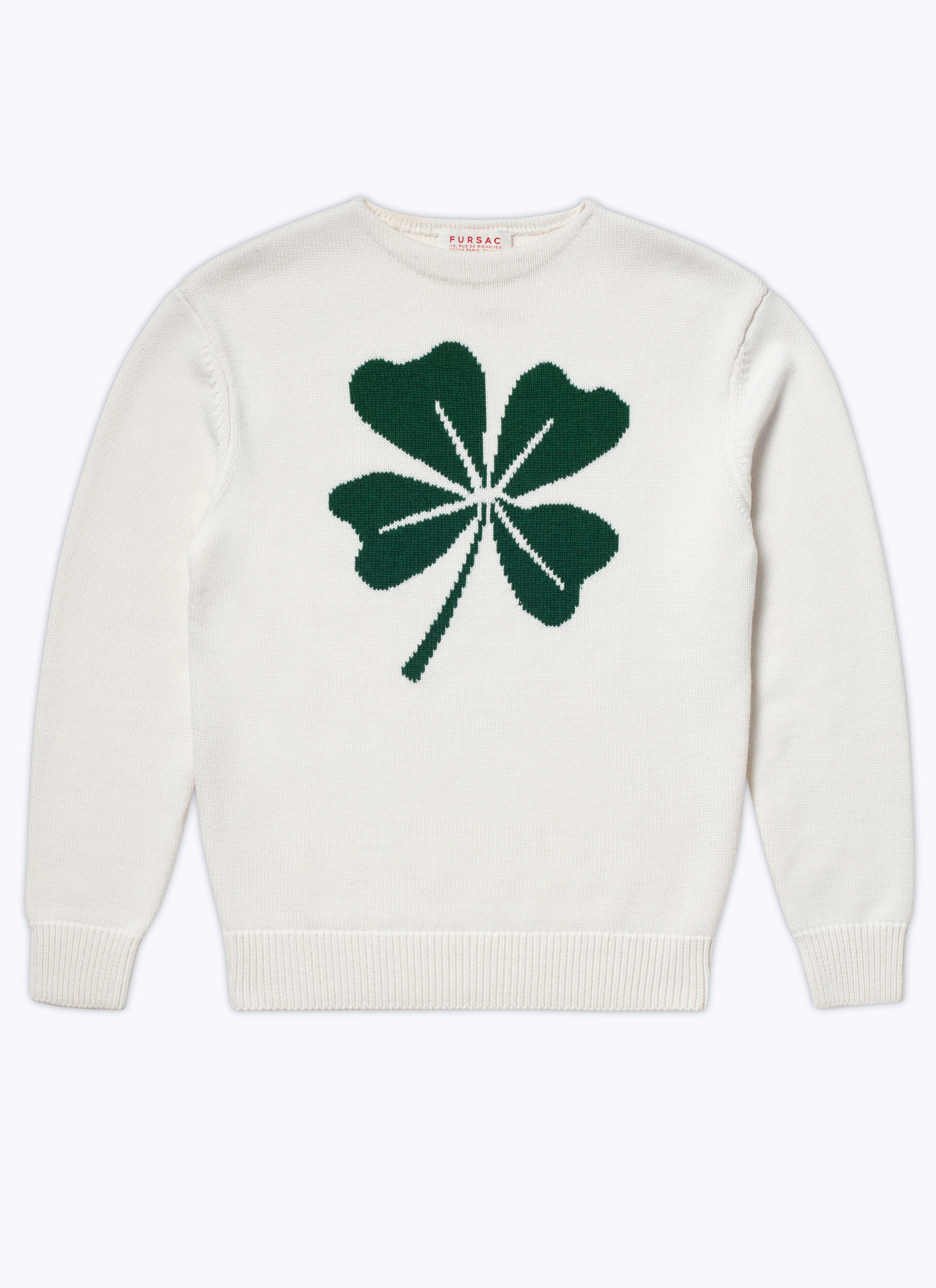 Pull blanc homme laine et coton Fursac - A2BATO-BA04-02