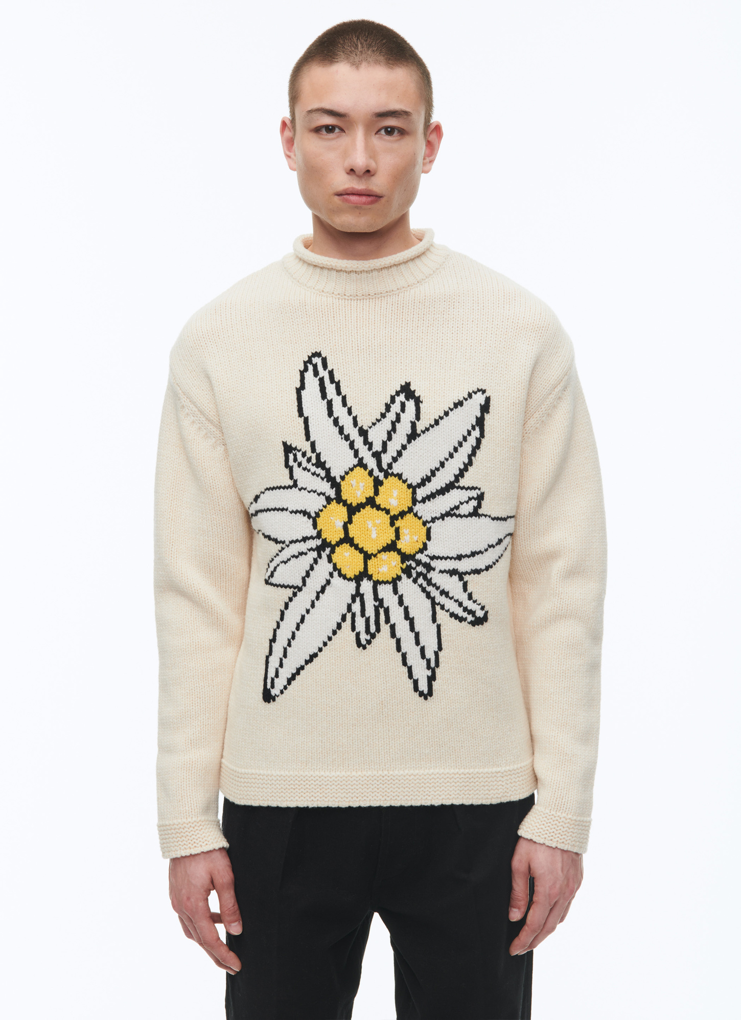 Pull homme ivoire laine Fursac - A2CEUR-CA05-A004