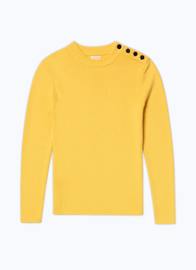Pull jaune homme laine et coton Fursac - A2DRIN-DA06-E004