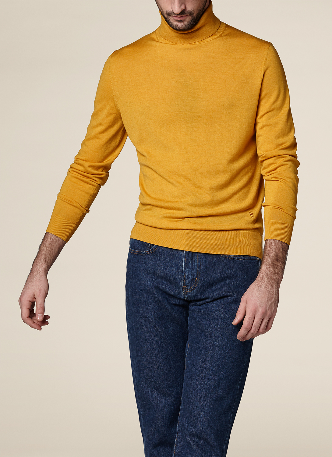 Pull homme jaune laine mérinos Fursac - A2OROL-MA03-55
