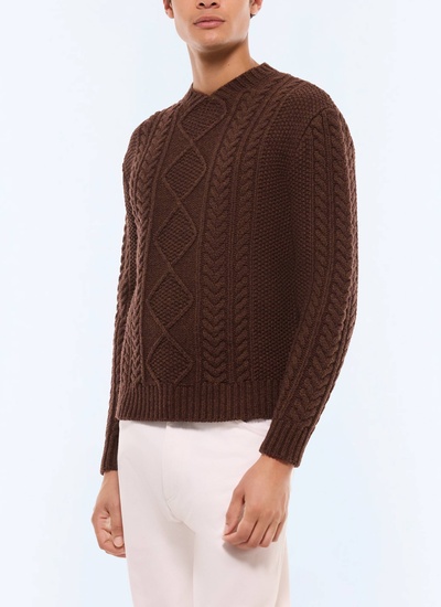 Pull homme marron laine certifiée Fursac - A2GAGA-GA01-G018