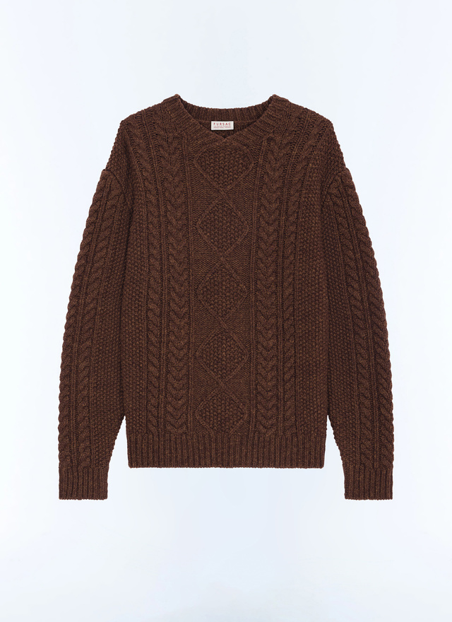 Pull brun homme laine certifiée Fursac - A2GAGA-GA01-G018