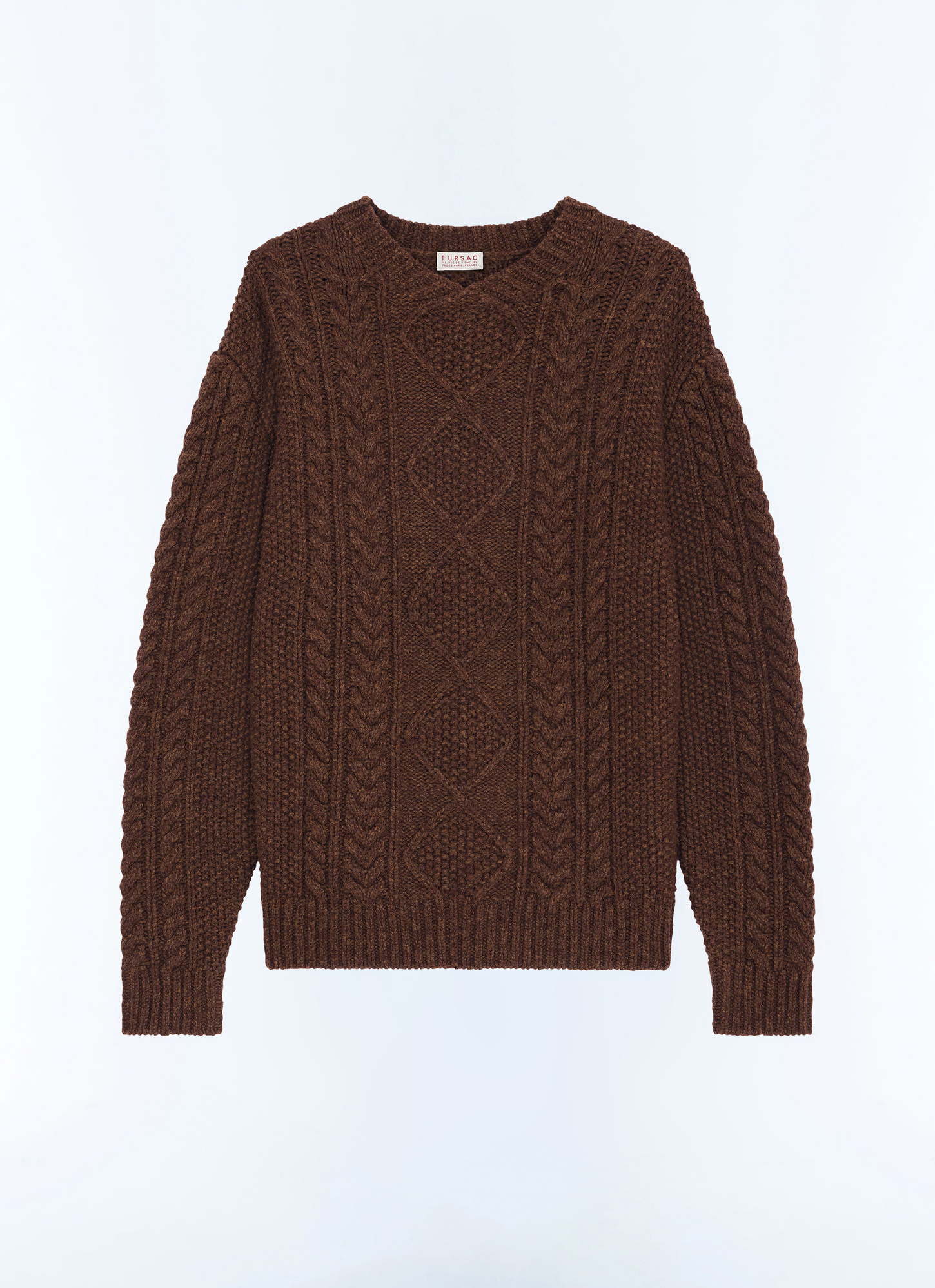 Pull brun homme laine certifiée Fursac - A2GAGA-GA01-G018