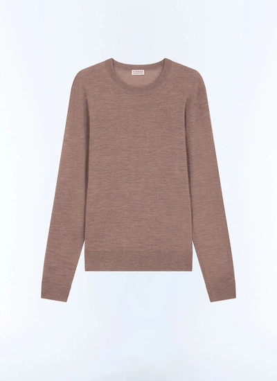 Pull brun homme laine mérinos certifiée Fursac - A2ORYS-MA03-G014