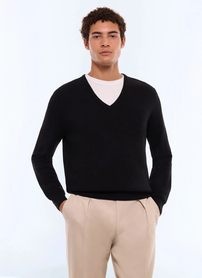 Pull homme noir laine Fursac - A2GAVE-GA12-B020