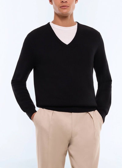 Pull homme noir laine Fursac - A2GAVE-GA12-B020