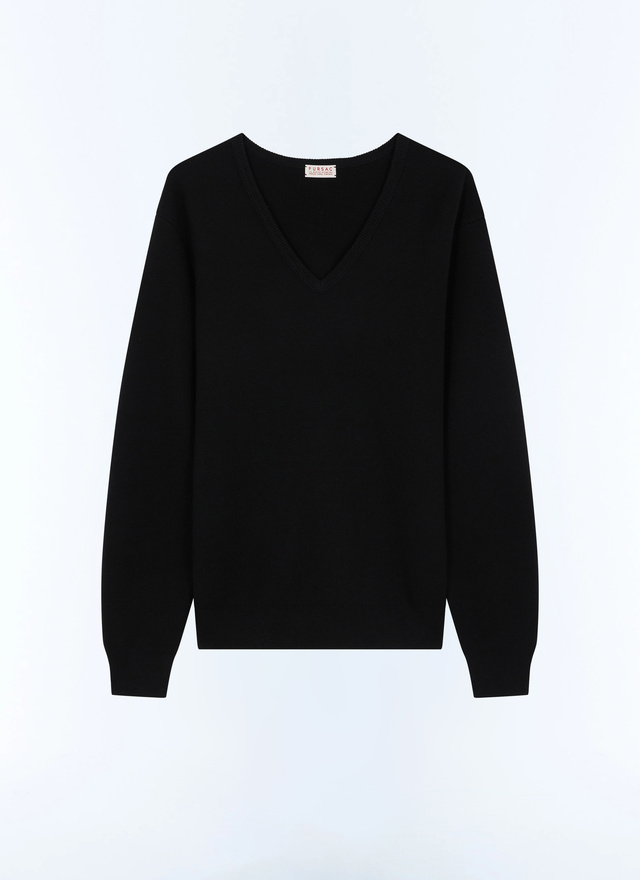 Pull noir homme laine Fursac - A2GAVE-GA12-B020