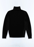 Pull col roulé noir en laine mérinos - A2OROL-MA03-20