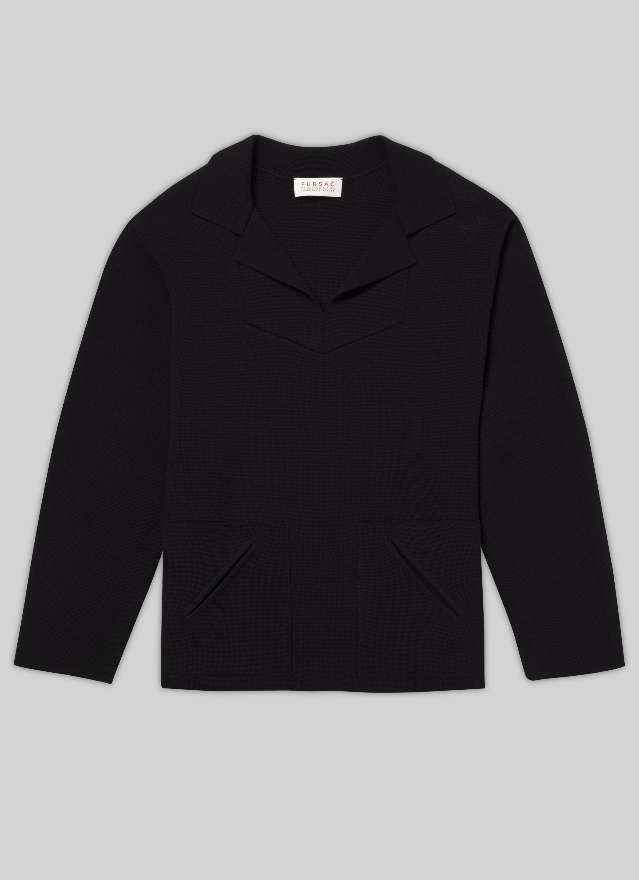 FURSAC - Pull vareuse noir en coton - Homme - Taille S - Noir