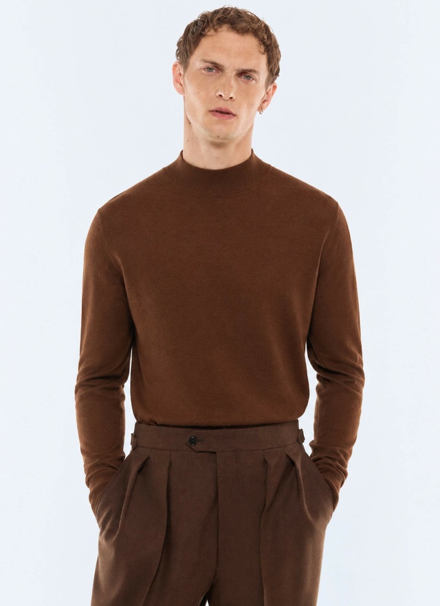 Pull homme tabac matière principale: 100% lainedoublure: aucune Fursac - A2LUGE-LA01-G021