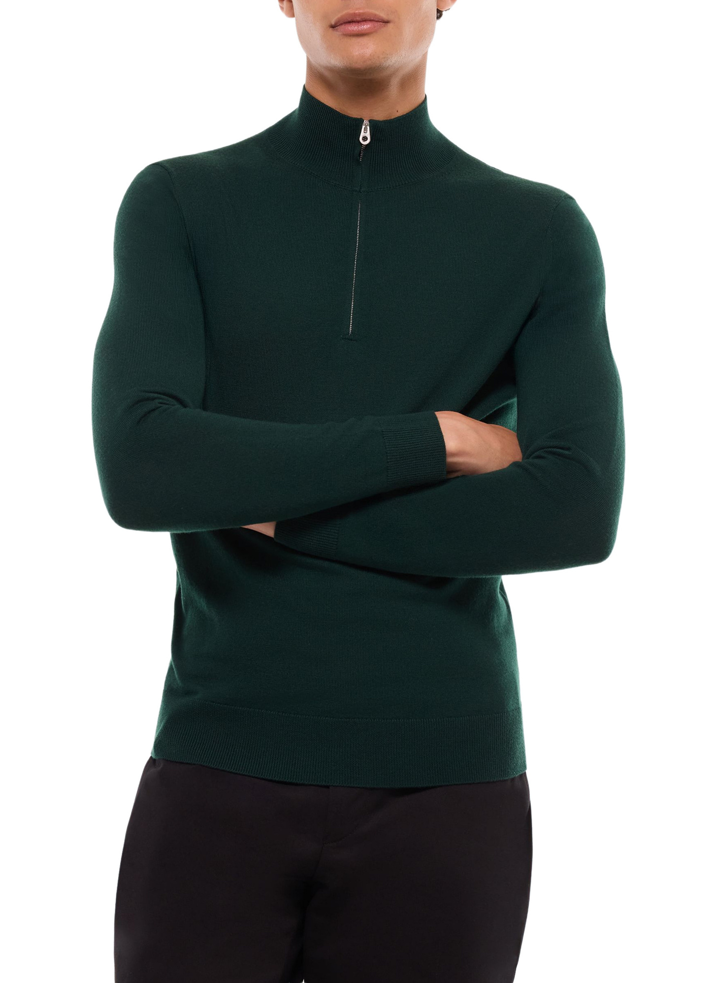 Pull homme vert forêt laine certifiée Fursac - A2ERYS-EA18-H014