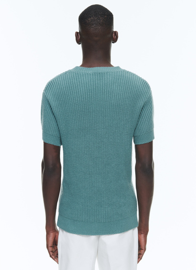 Pull vert sauge homme Fursac - A2DEMI-DA21-H018