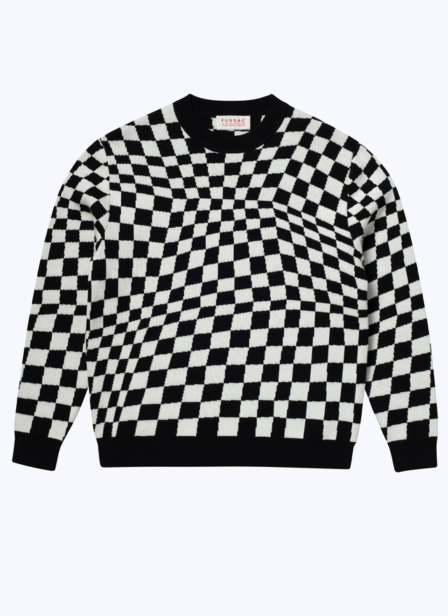 Pull blanc homme jacquard de coton et cachemire Fursac - 23EA2BARO-BA20/20