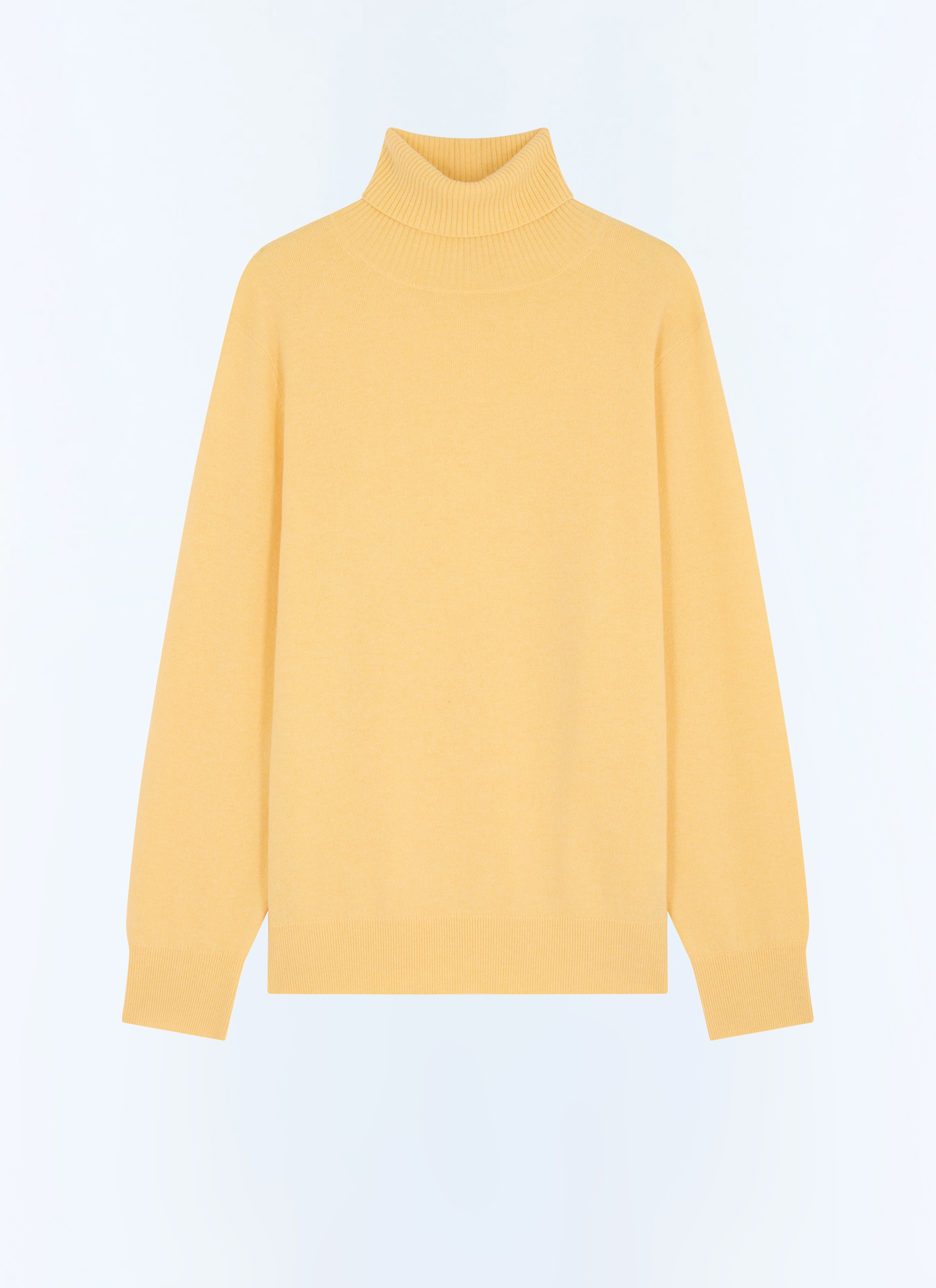 FURSAC - Pull col roulé en laine et cachemire - Homme - Taille M - Jaune