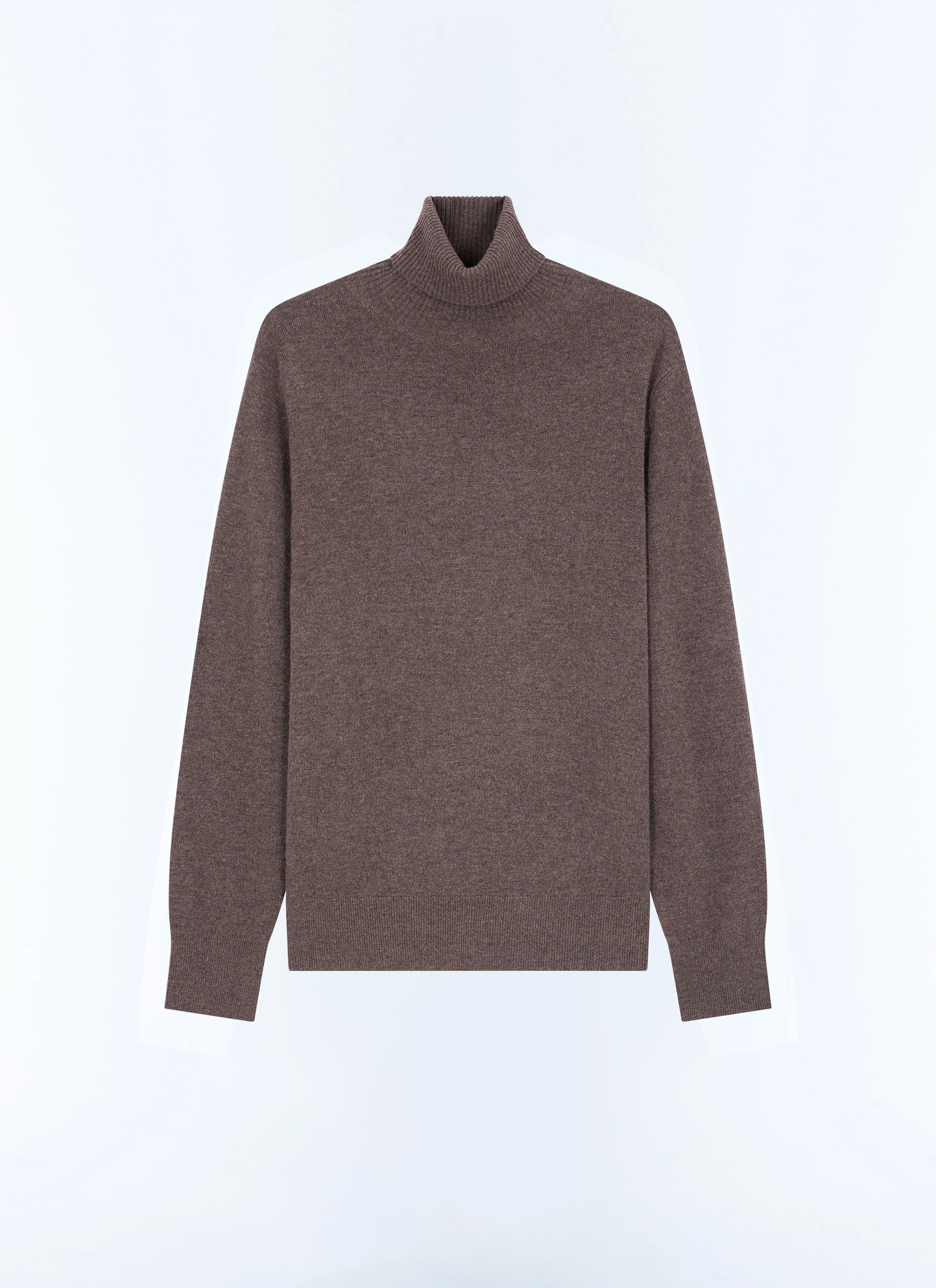 FURSAC - Pull col roulé en laine et cachemire - Homme - Taille XS - Brun