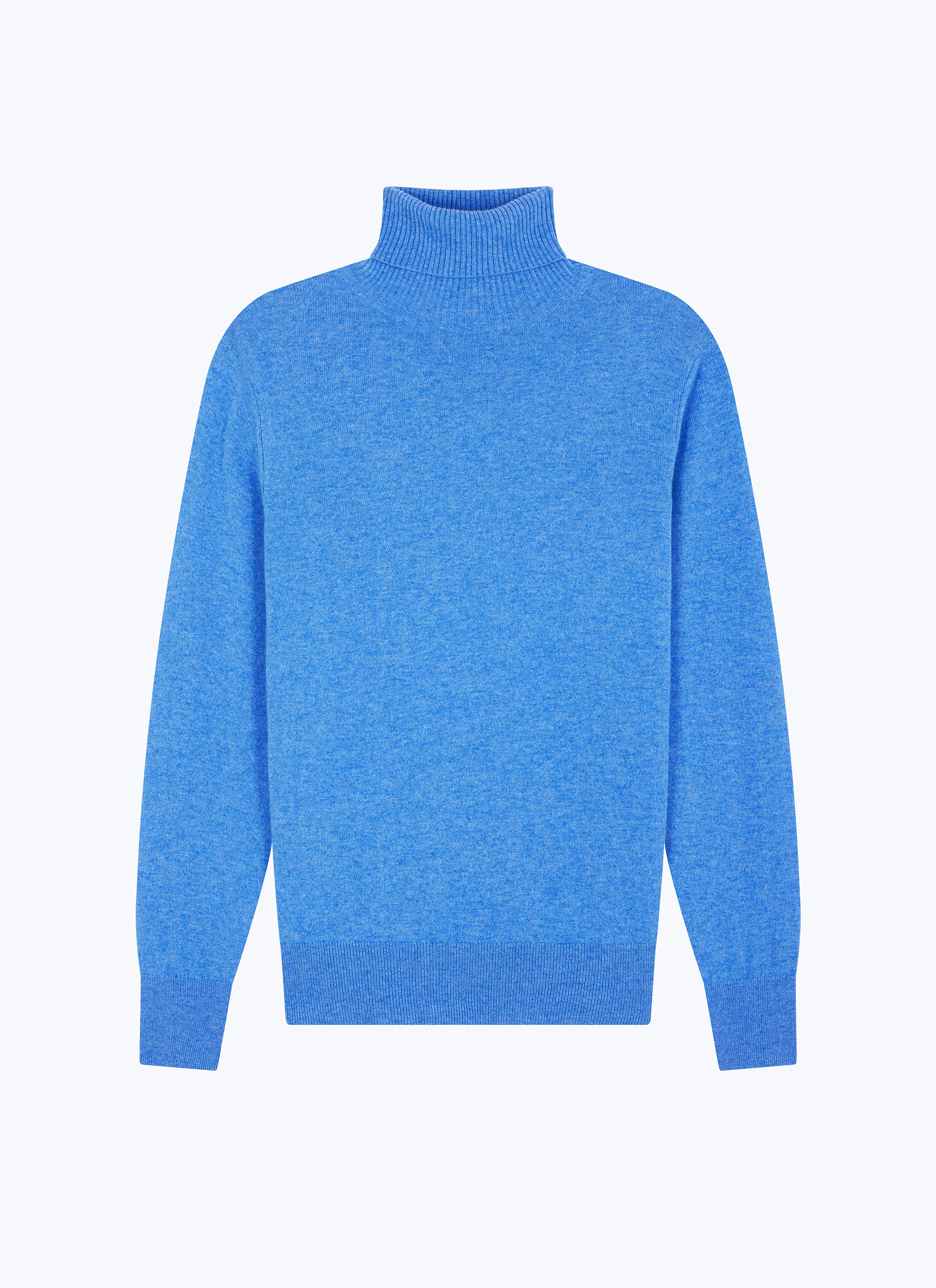 FURSAC - Pull col roulé en laine et cachemire - Homme - Taille XS - Bleu