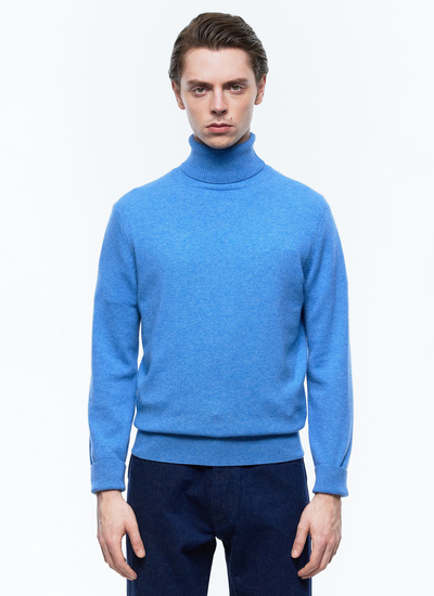 Pull homme bleu laine et cachemire Fursac - A2KROU-TA28-D012