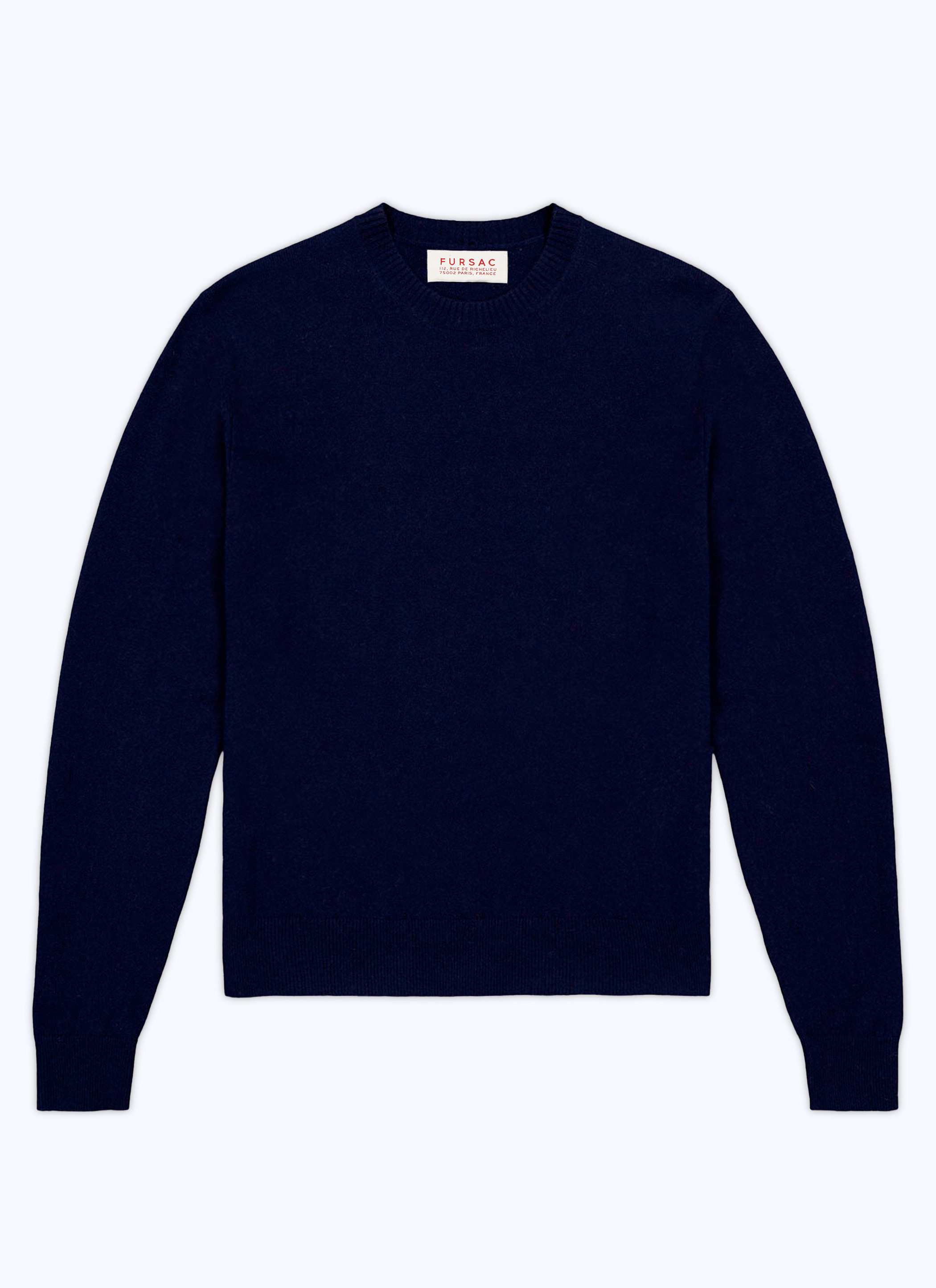 FURSAC - Pull en laine et cachemire - Homme - Taille L - Bleu