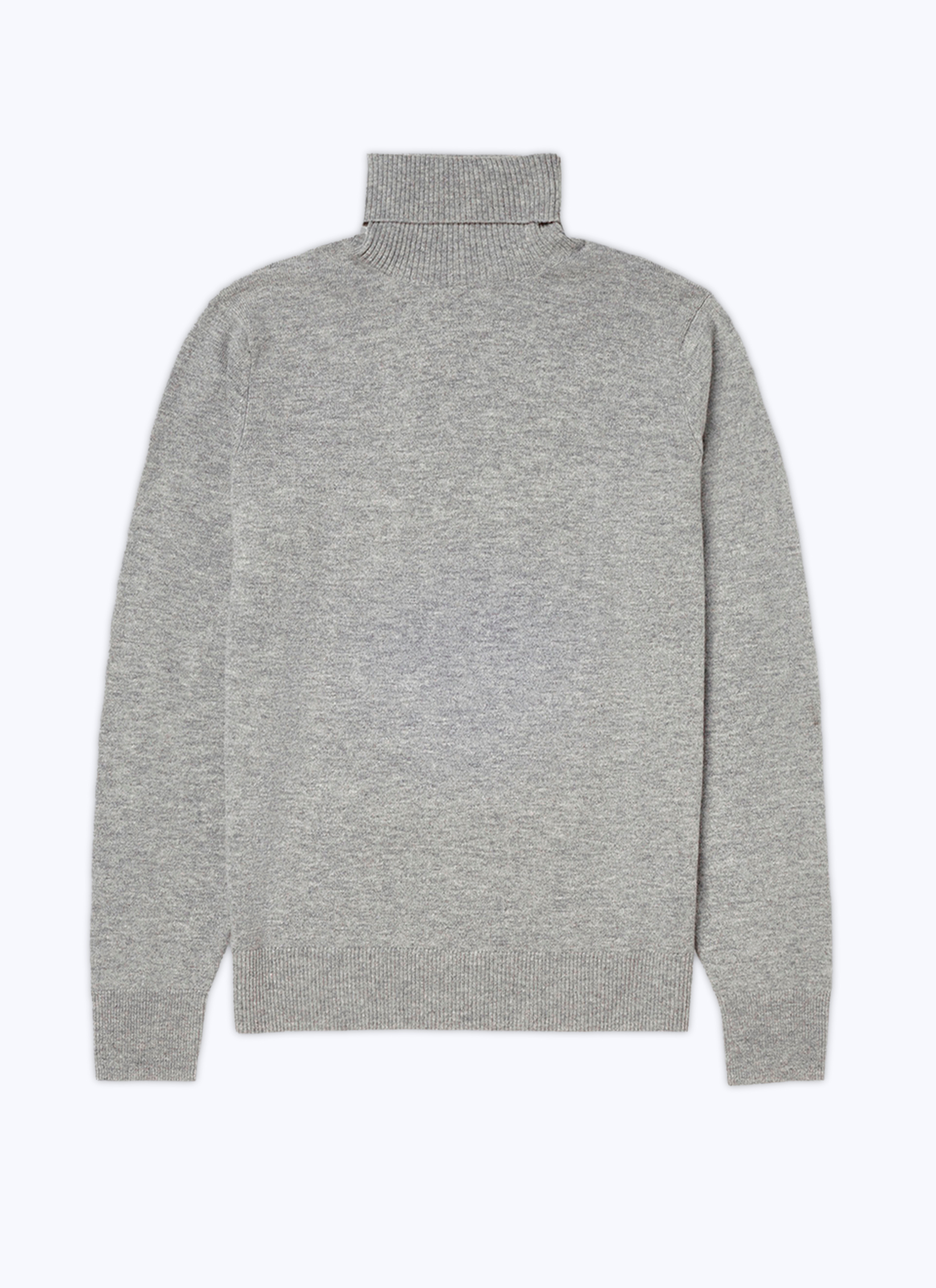FURSAC - Pull col roulé en laine et cachemire - Homme - Taille XXL - Gris