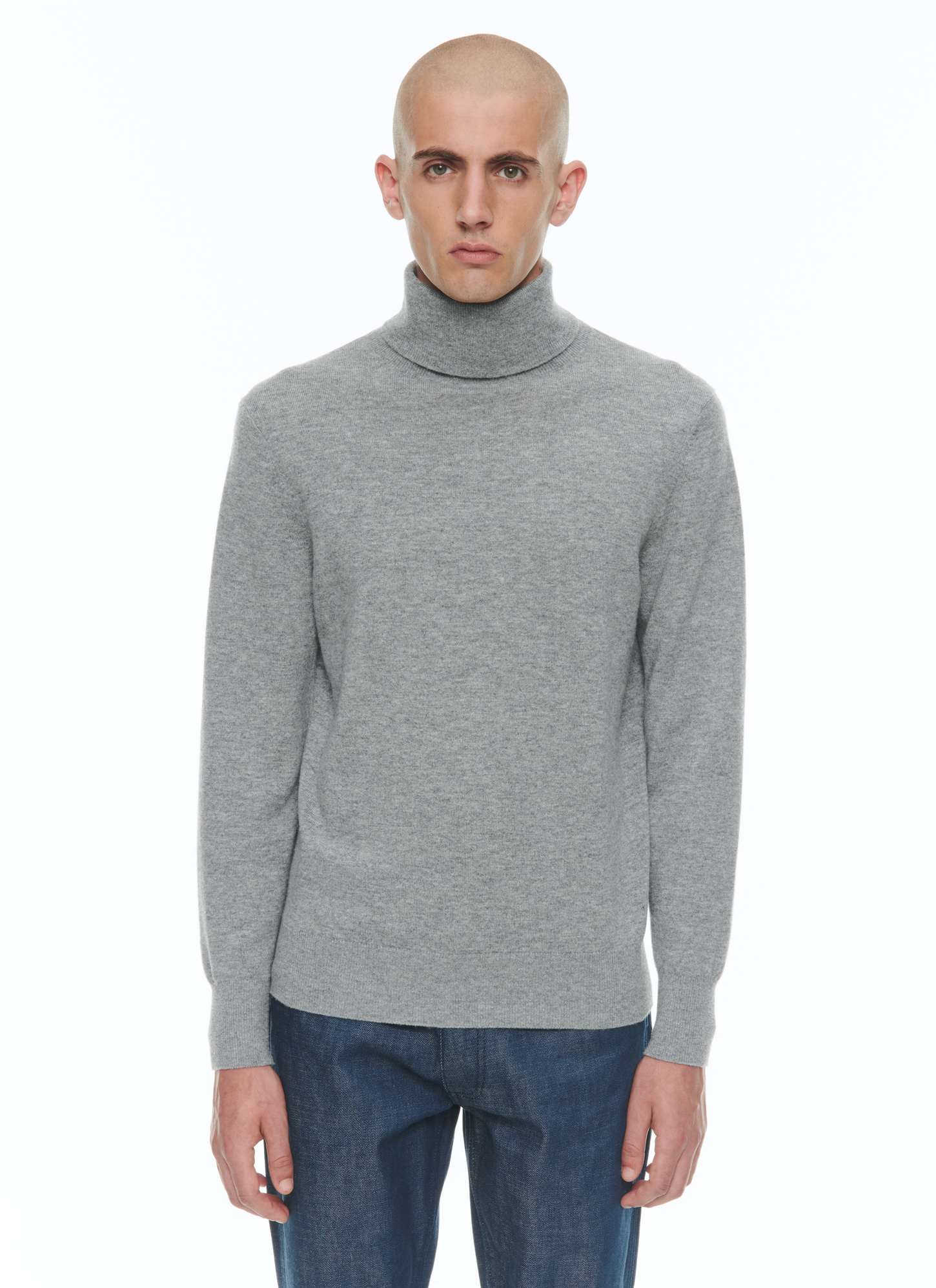 Pull homme gris perle laine et cachemire Fursac - A2KROU-TA28-26