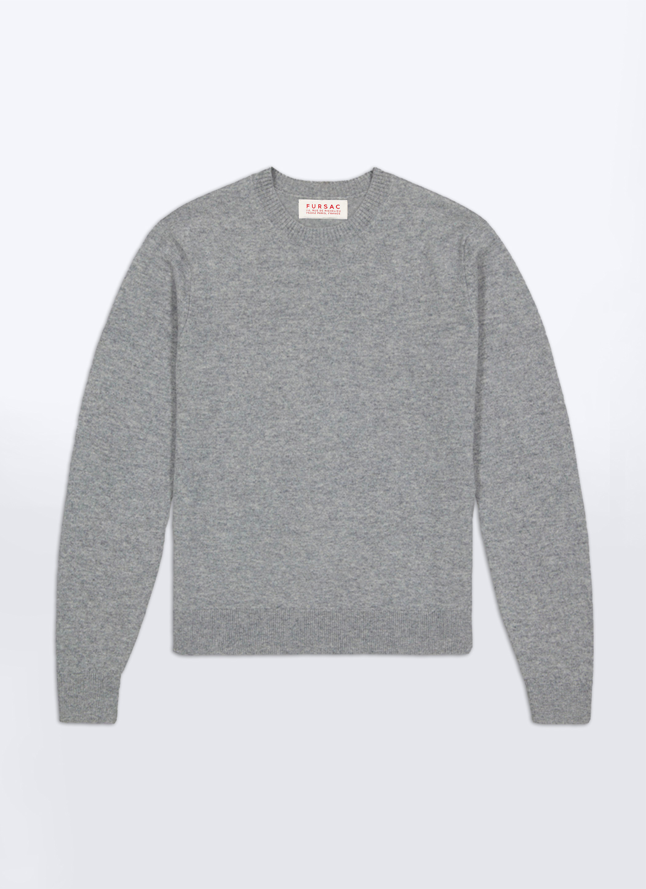 FURSAC - Pull col rond en laine et cachemire - Homme - Taille XXL - Gris