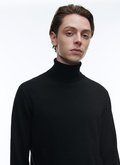 Pull col roulé noir en laine et cachemire - 21HA2KROU-TA28/20