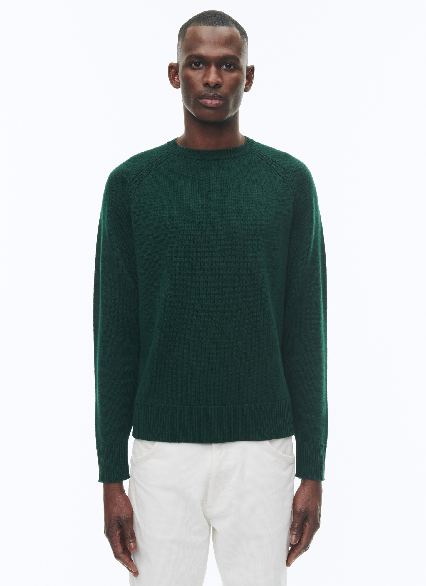 Pull homme vert forêt laine et cachemire Fursac - A2TSHE-TA35-H014