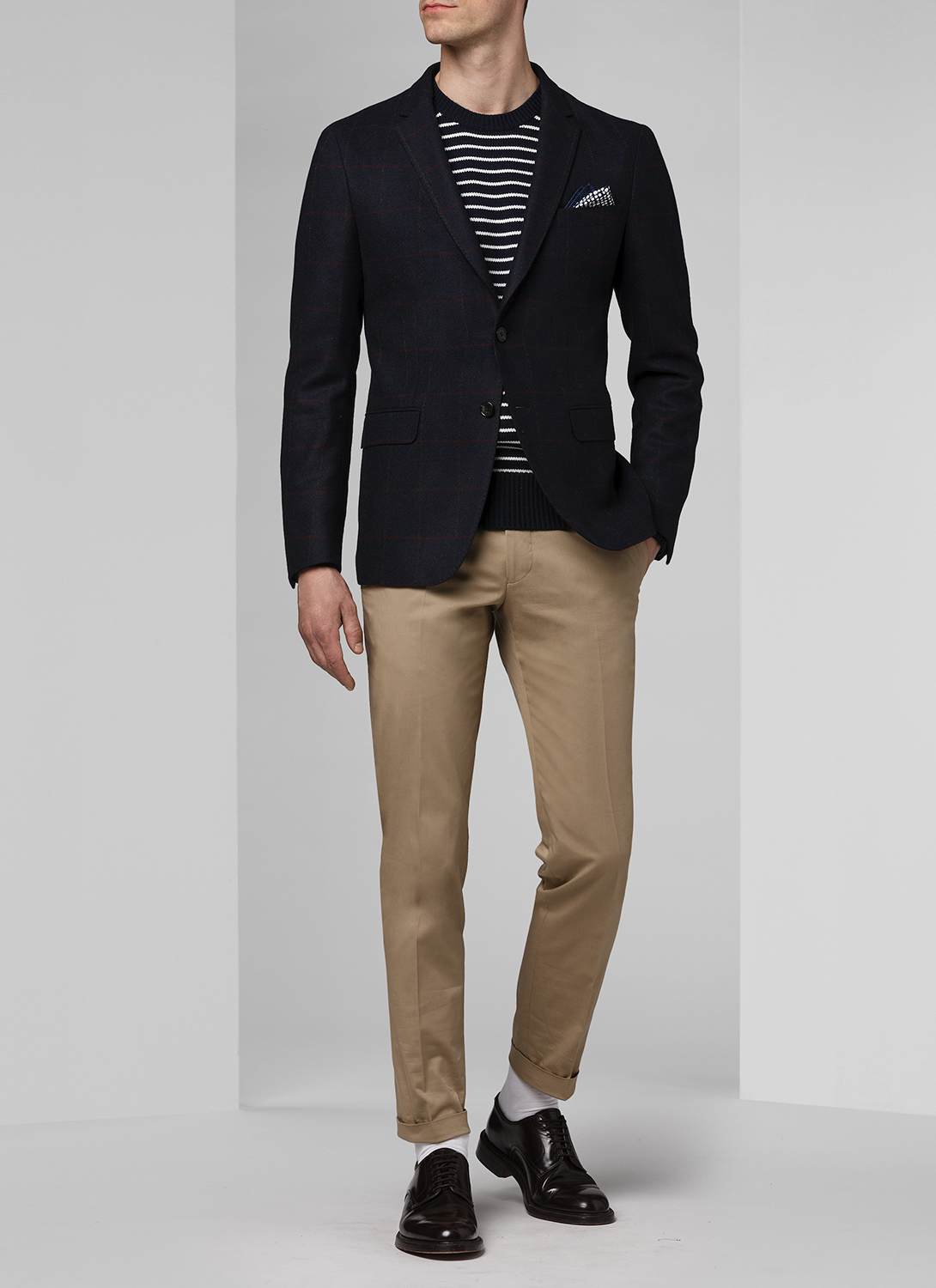 Pull marinière bleu marine homme Fursac - A2EMAR-EA02-31