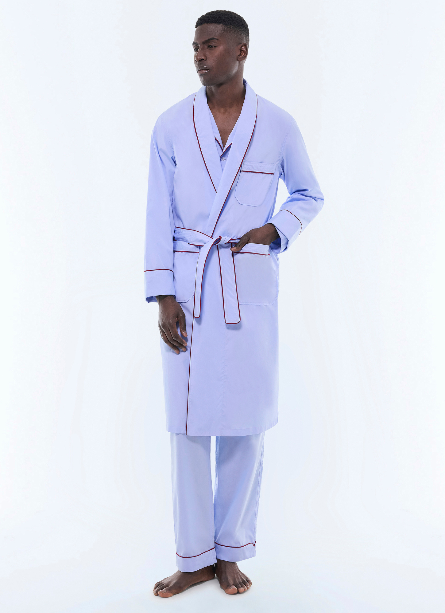 Pyjama homme bleu ciel popeline de coton Fursac - Y3GIVA-DP07-D039