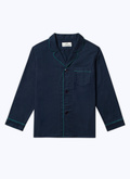 Navy blue cotton flannel pyjamas - 21HY3TYJA-TX12/30