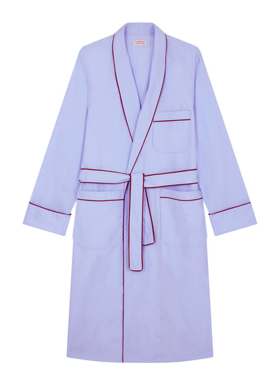 Men's blue, navy blue cotton poplin pyjamas Fursac - Y3GIVA-DP07-D039