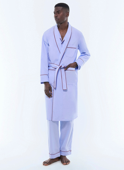 Men's pyjamas sky blue cotton poplin Fursac - Y3GIVA-DP07-D039