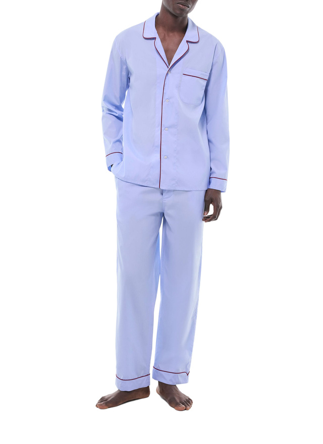 Men's pyjamas sky blue cotton poplin Fursac - Y3GYJA-DP07-D039
