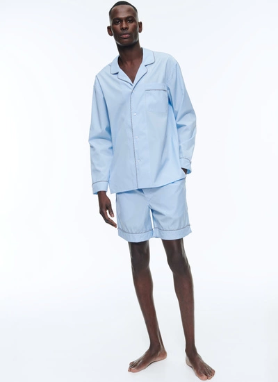 Men's pyjamas sky blue cotton poplin Fursac - Y3DYJA-DP07-D039