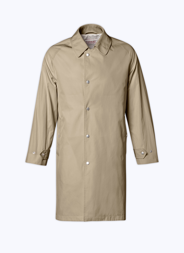 Men's beige, ecru water-repellent polyester serge raincoat Fursac - 23EM3BIME-BM07/08