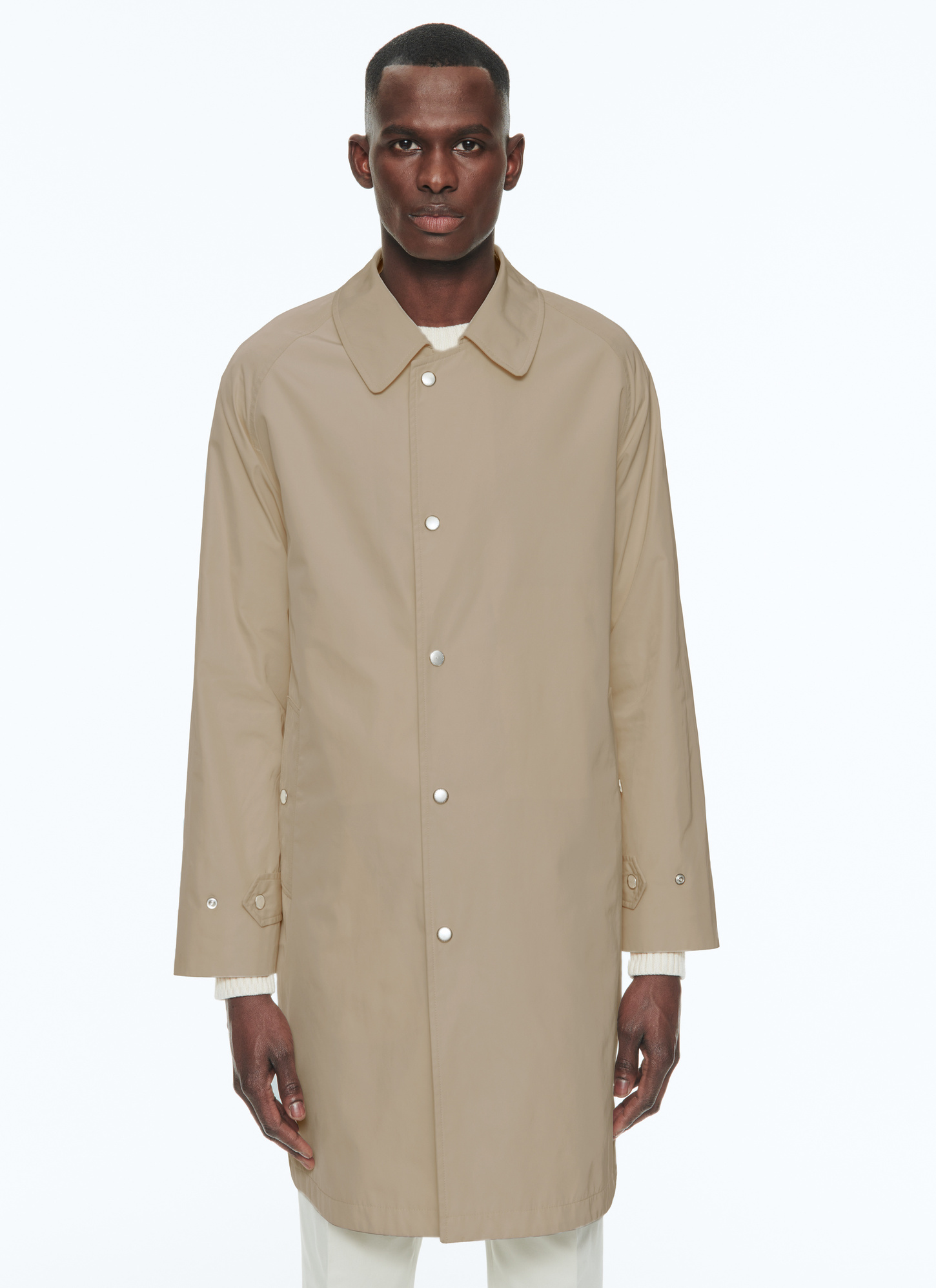 Men's raincoat beige water-repellent polyester serge Fursac - M3BIME-BM07-08