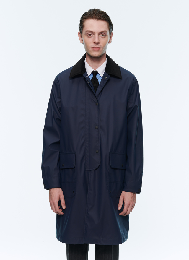 Mens navy blue raincoat hotsell