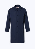 Navy blue water-repellent Balmacaan coat - M3BIME-BM07-30