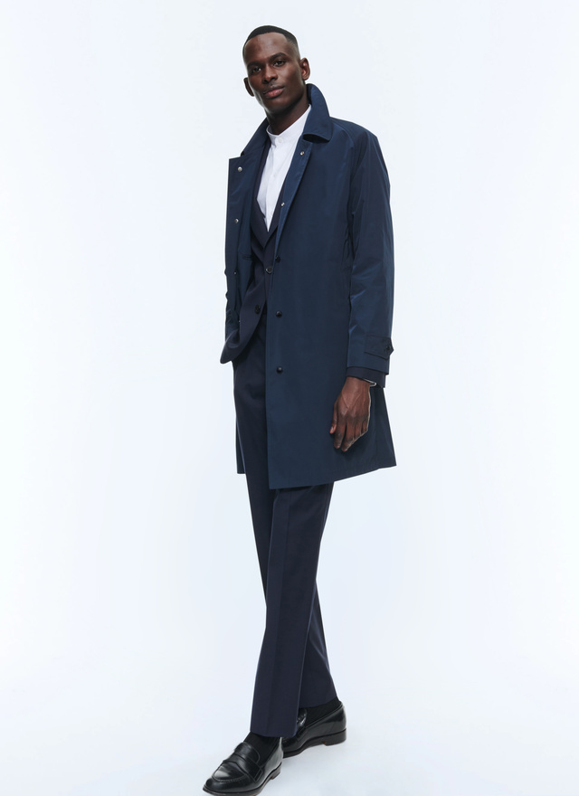 Navy blue raincoat online