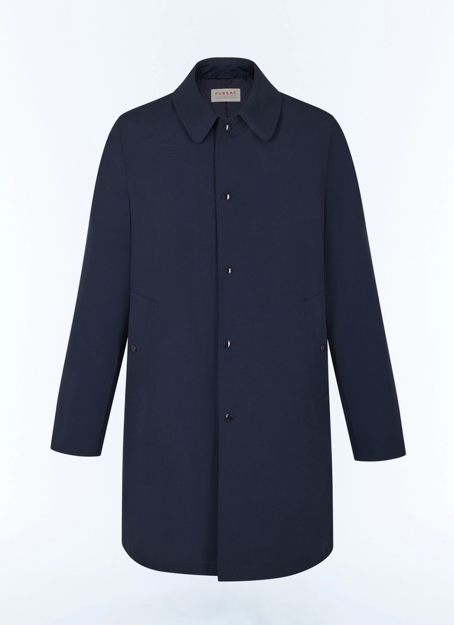 Men's blue, navy blue blended cotton technical fabric raincoat Fursac - M3ECKA-DM25-D030