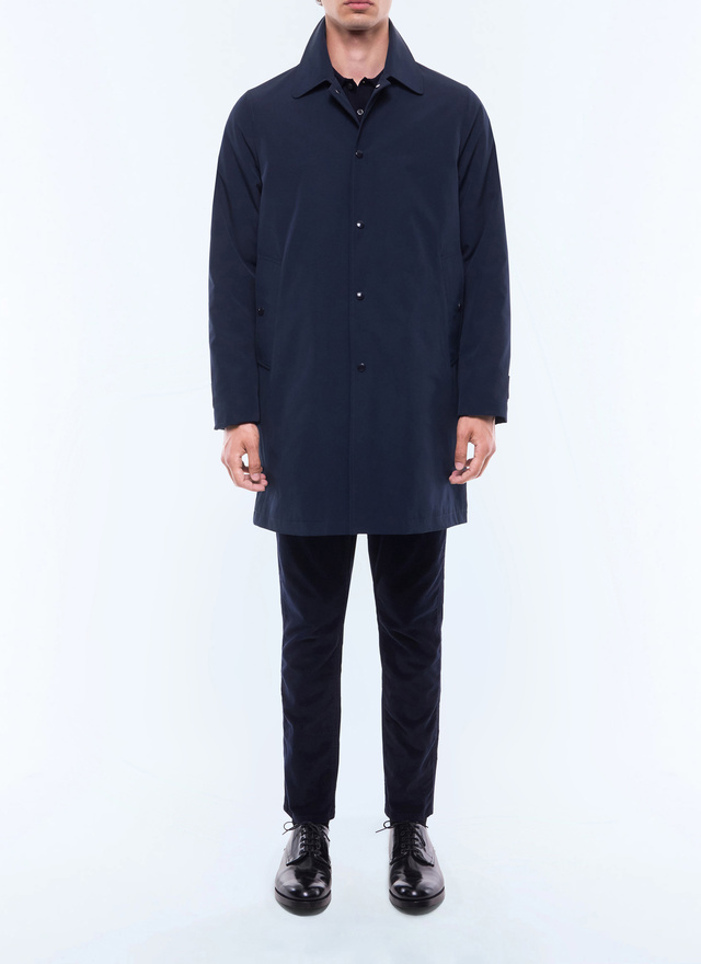 Men's raincoat navy blue blended cotton technical fabric Fursac - M3ECKA-DM25-D030