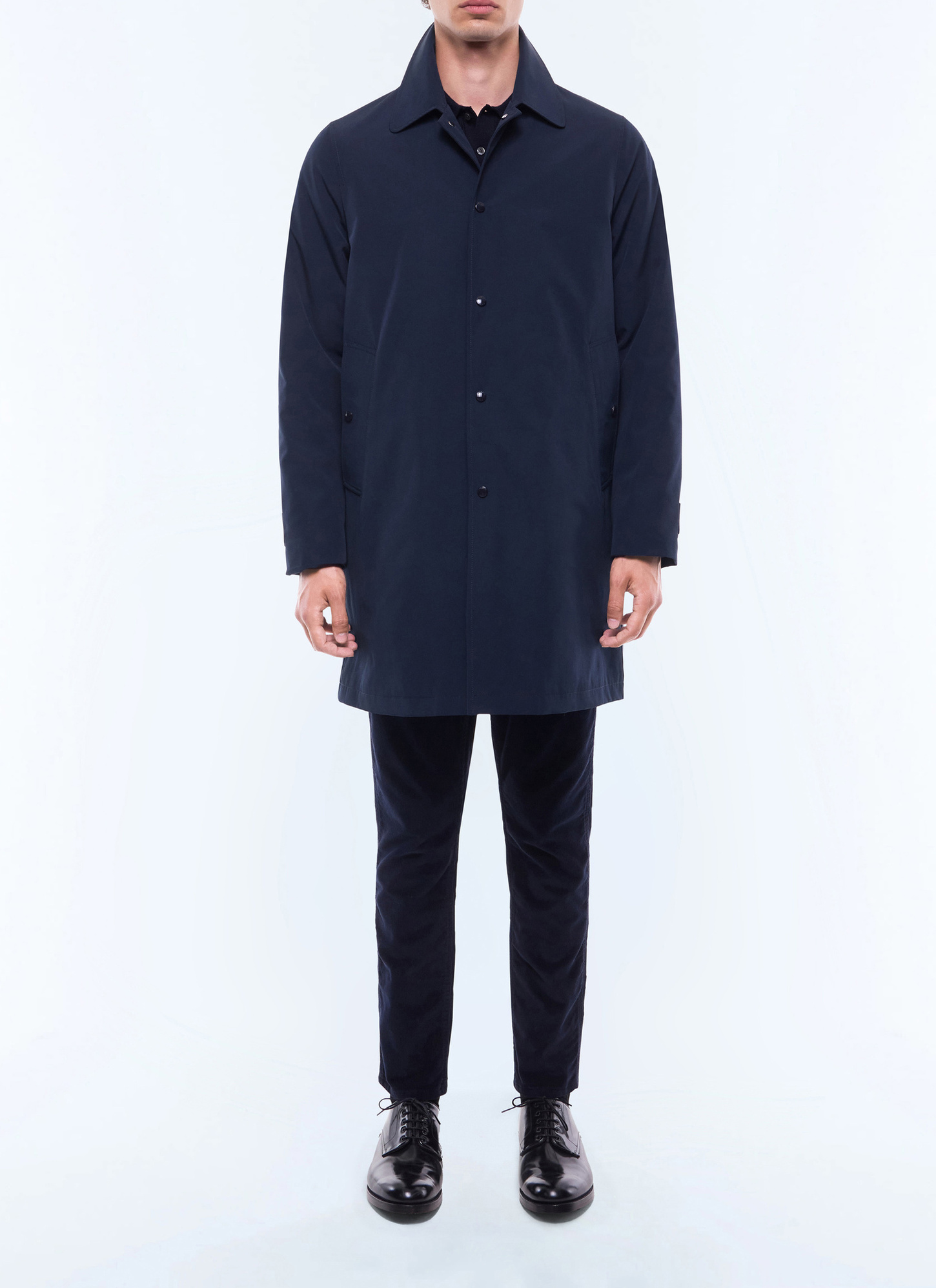 Men's raincoat navy blue blended cotton technical fabric Fursac - M3ECKA-DM25-D030