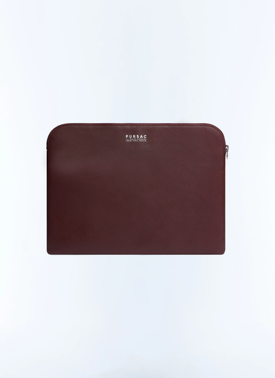 Sac homme bordeaux cuir saffiano Fursac - B3FOCS-FB03-C014