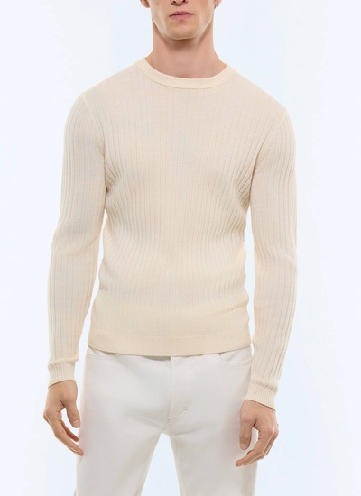 Men's sailor sweater ecru certified wool Fursac - A2GCOT-GA11-A002